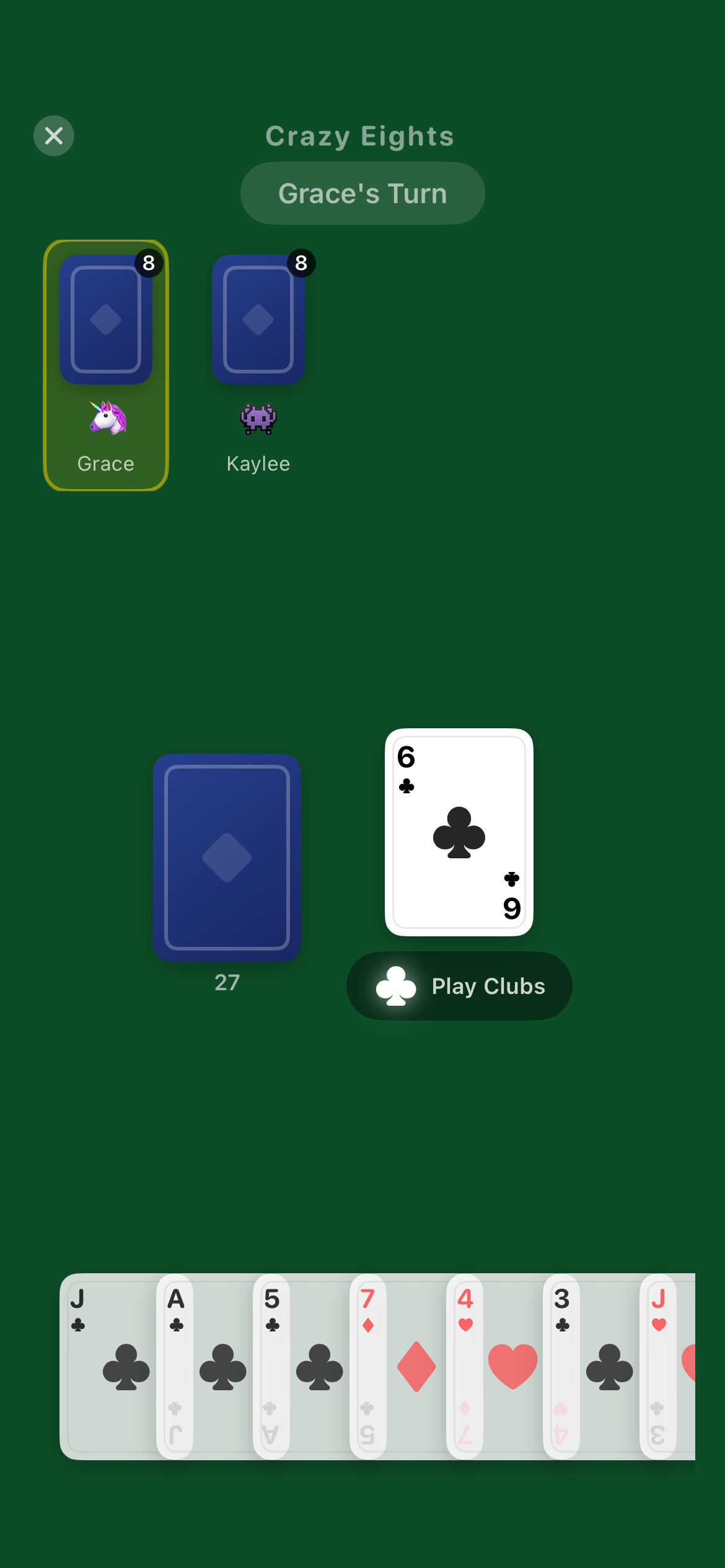 Crazy Eights card game