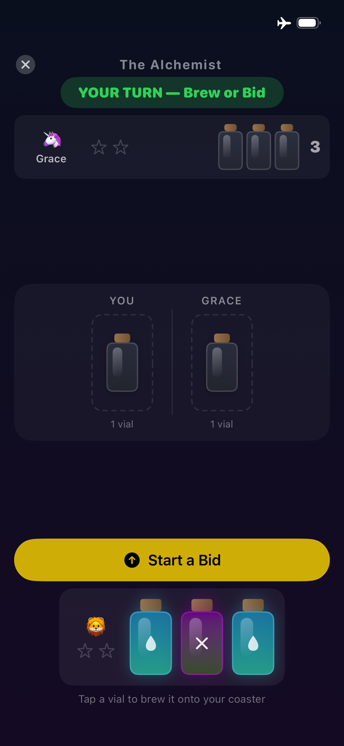 A GameSweet game running with the phone in airplane mode